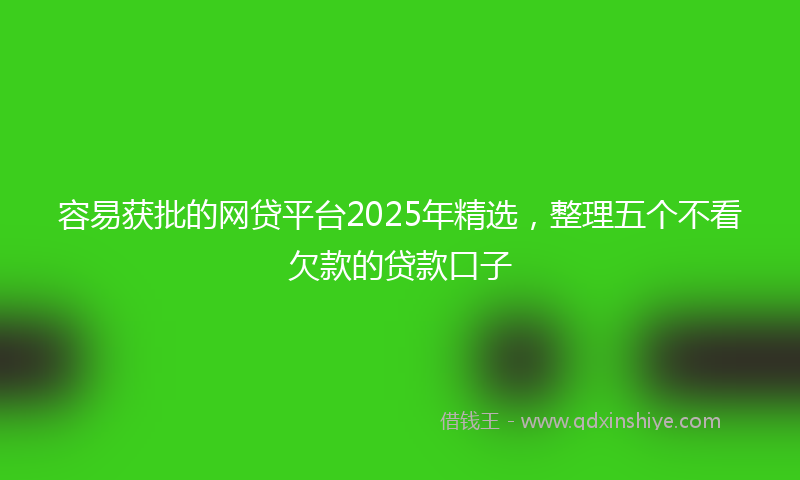 容易获批的网贷平台2025年精选，整理五个不看欠款的贷款口子
