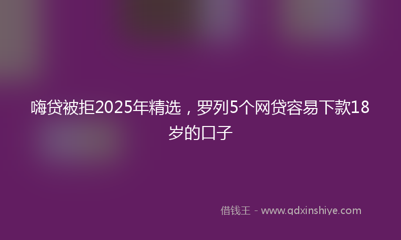 嗨贷被拒2025年精选，罗列5个网贷容易下款18岁的口子