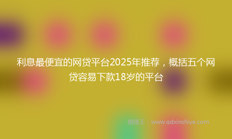 利息最便宜的网贷平台2025年推荐，概括五个网贷容易下款18岁的平台