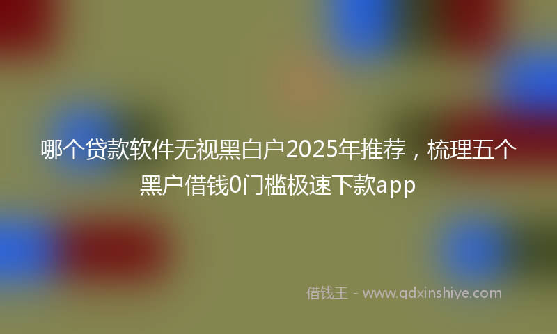 哪个贷款软件无视黑白户2025年推荐，梳理五个黑户借钱0门槛极速下款app