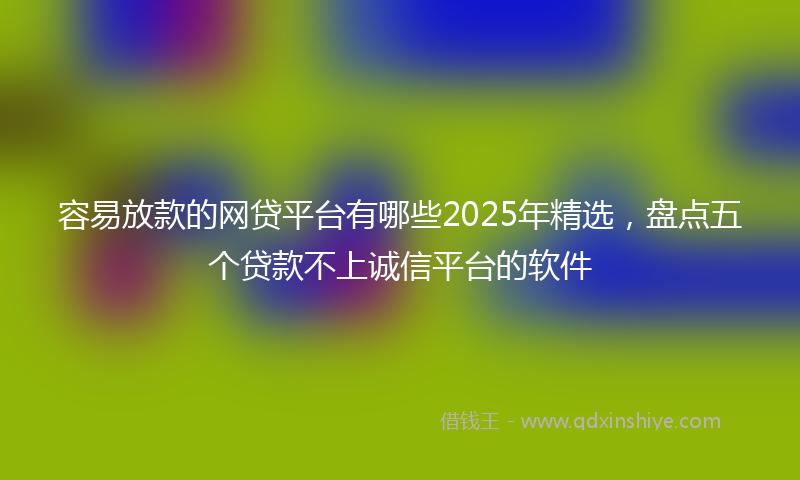 容易放款的网贷平台有哪些2025年精选，盘点五个贷款不上诚信平台的软件