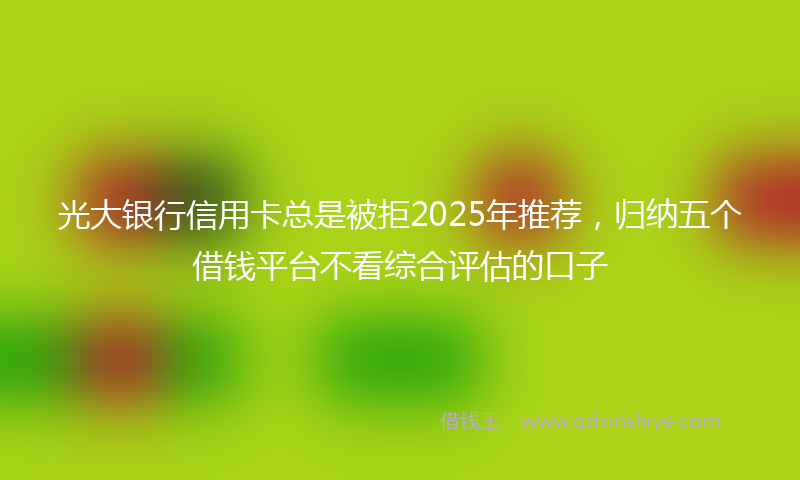 光大银行信用卡总是被拒2025年推荐，归纳五个借钱平台不看综合评估的口子