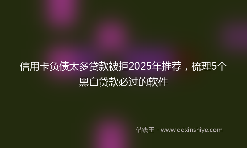 信用卡负债太多贷款被拒2025年推荐，梳理5个黑白贷款必过的软件