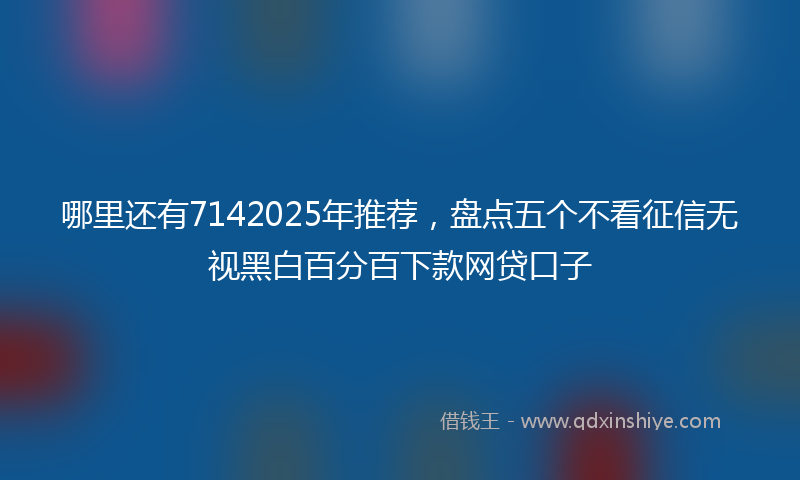 哪里还有7142025年推荐，盘点五个不看征信无视黑白百分百下款网贷口子
