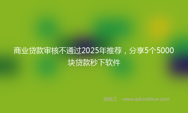 商业贷款审核不通过2025年推荐，分享5个5000块贷款秒下软件