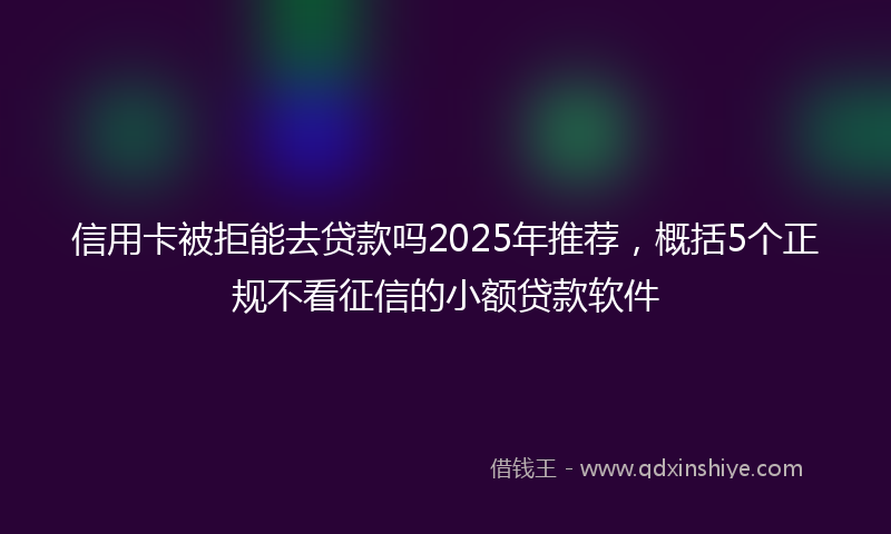 信用卡被拒能去贷款吗2025年推荐，概括5个正规不看征信的小额贷款软件
