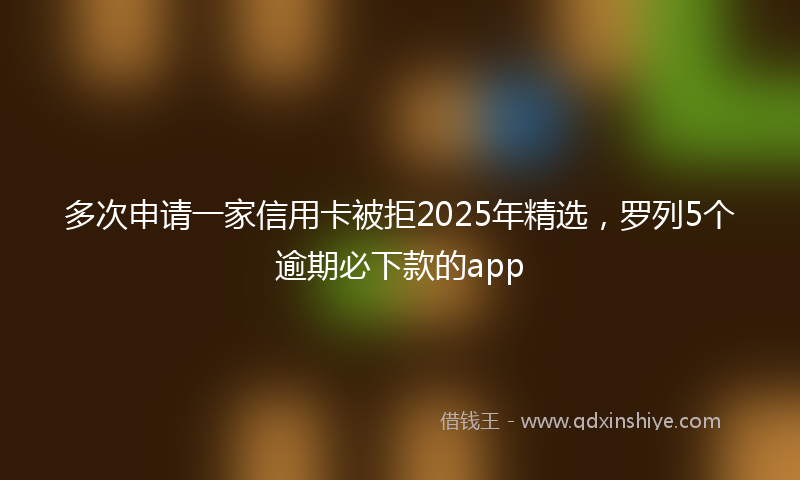 多次申请一家信用卡被拒2025年精选，罗列5个逾期必下款的app