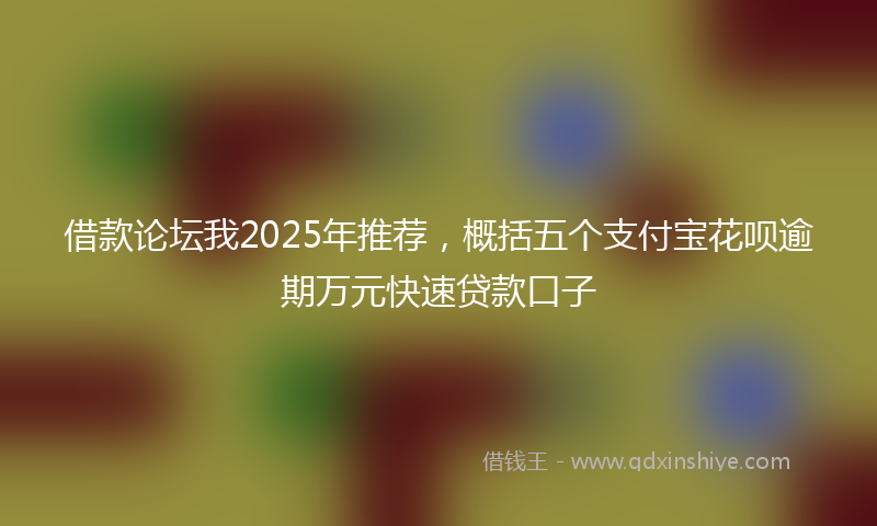 借款论坛我2025年推荐，概括五个支付宝花呗逾期万元快速贷款口子