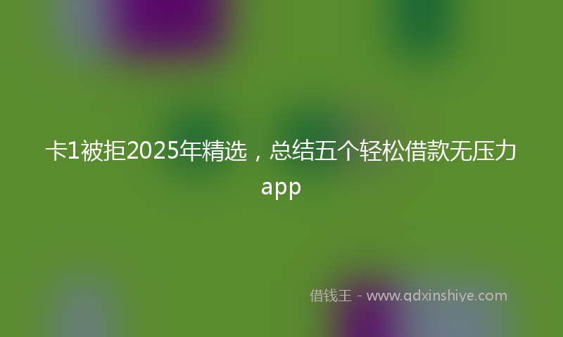 卡1被拒2025年精选，总结五个轻松借款无压力app