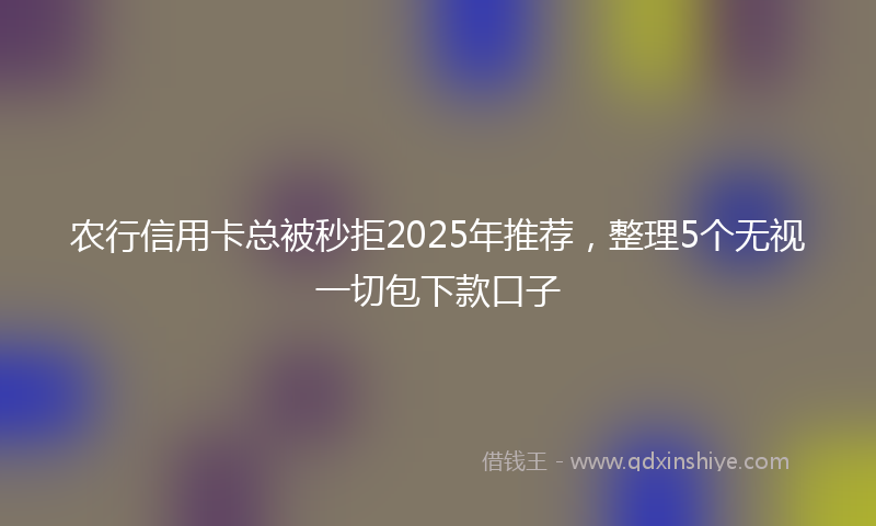 农行信用卡总被秒拒2025年推荐，整理5个无视一切包下款口子