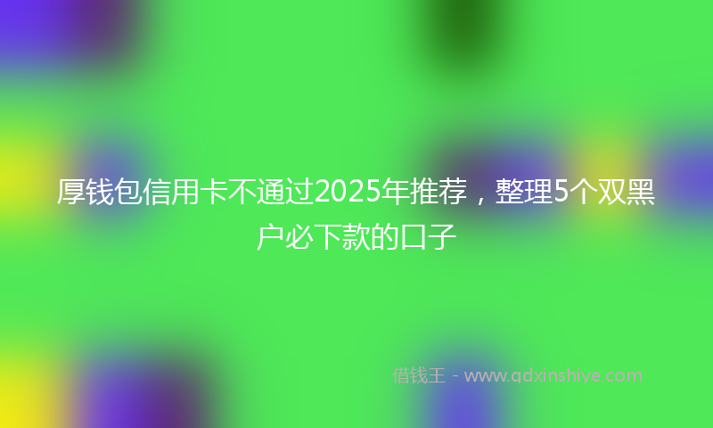 厚钱包信用卡不通过2025年推荐，整理5个双黑户必下款的口子