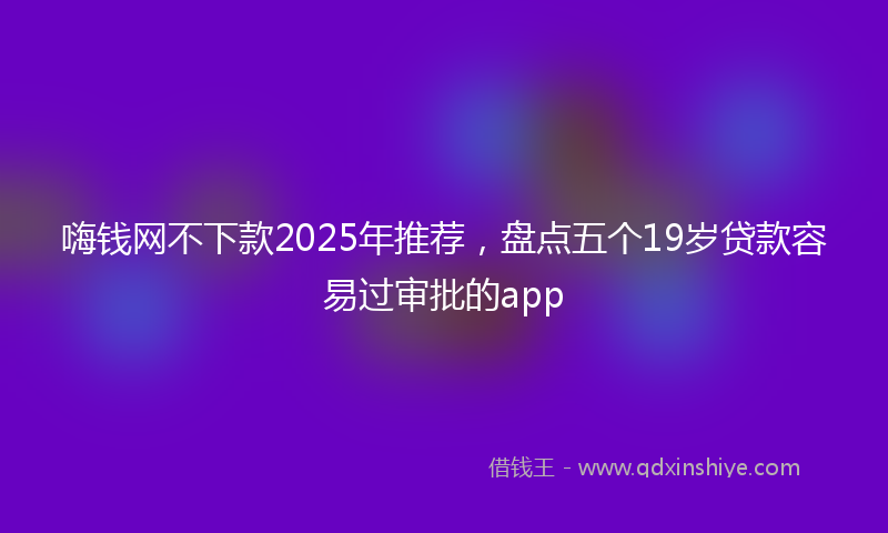 嗨钱网不下款2025年推荐，盘点五个19岁贷款容易过审批的app