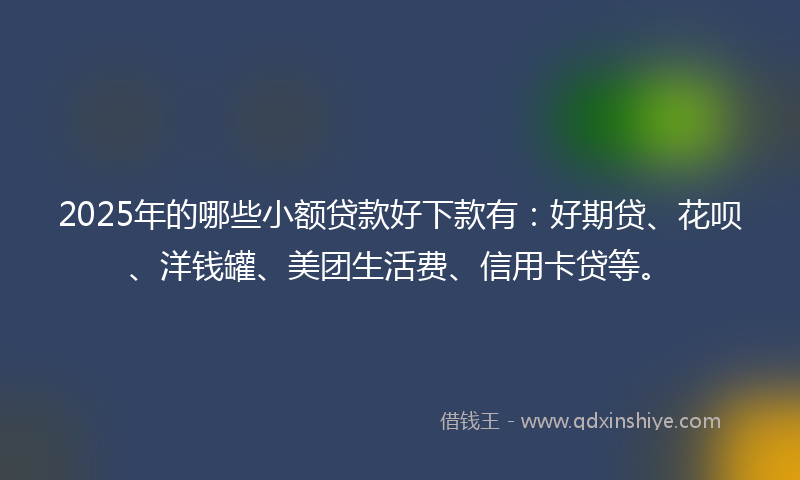 2025年的哪些小额贷款好下款有：好期贷、花呗、洋钱罐、美团生活费、信用卡贷等。