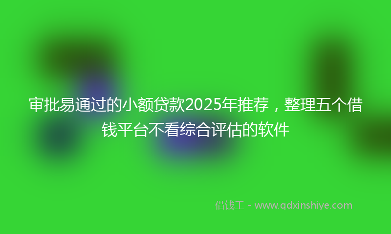 审批易通过的小额贷款2025年推荐，整理五个借钱平台不看综合评估的软件