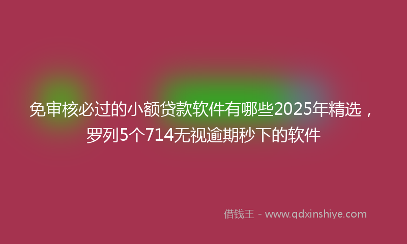 免审核必过的小额贷款软件有哪些2025年精选，罗列5个714无视逾期秒下的软件