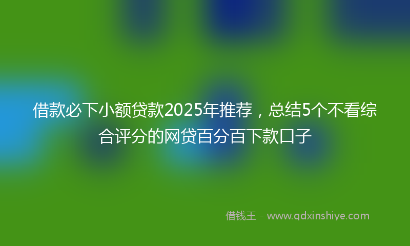 借款必下小额贷款2025年推荐，总结5个不看综合评分的网贷百分百下款口子