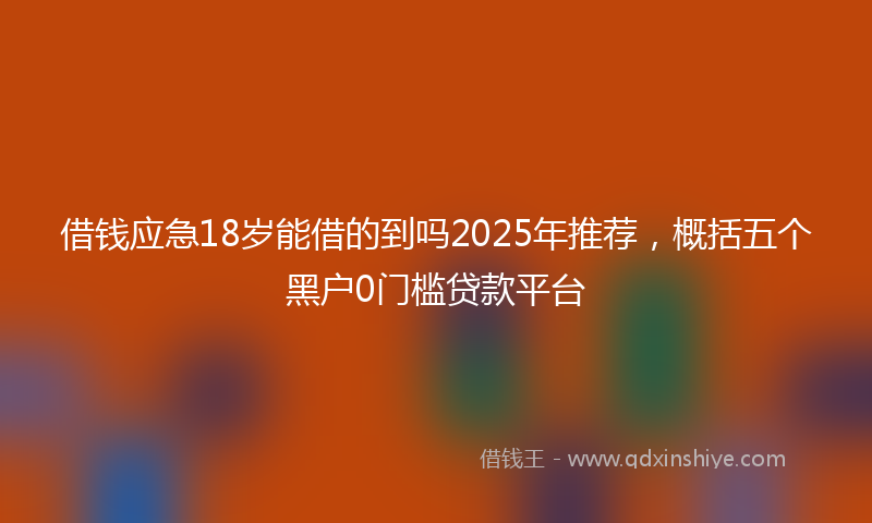 借钱应急18岁能借的到吗2025年推荐，概括五个黑户0门槛贷款平台