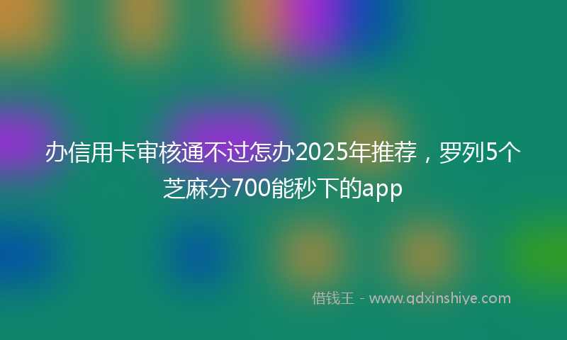 办信用卡审核通不过怎办2025年推荐，罗列5个芝麻分700能秒下的app