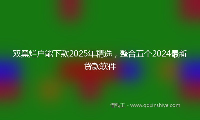 双黑烂户能下款2025年精选，整合五个2024最新贷款软件