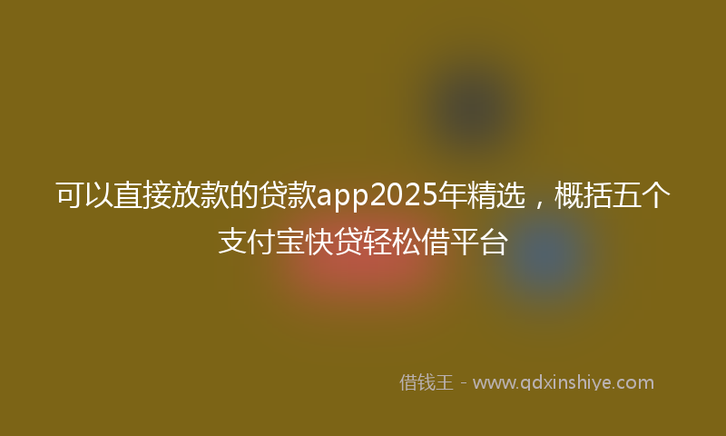 可以直接放款的贷款app2025年精选，概括五个支付宝快贷轻松借平台