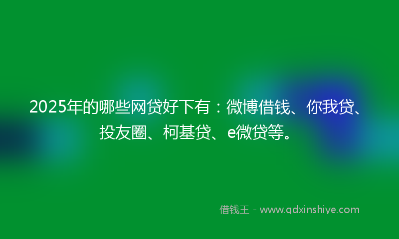2025年的哪些网贷好下有：微博借钱、你我贷、投友圈、柯基贷、e微贷等。