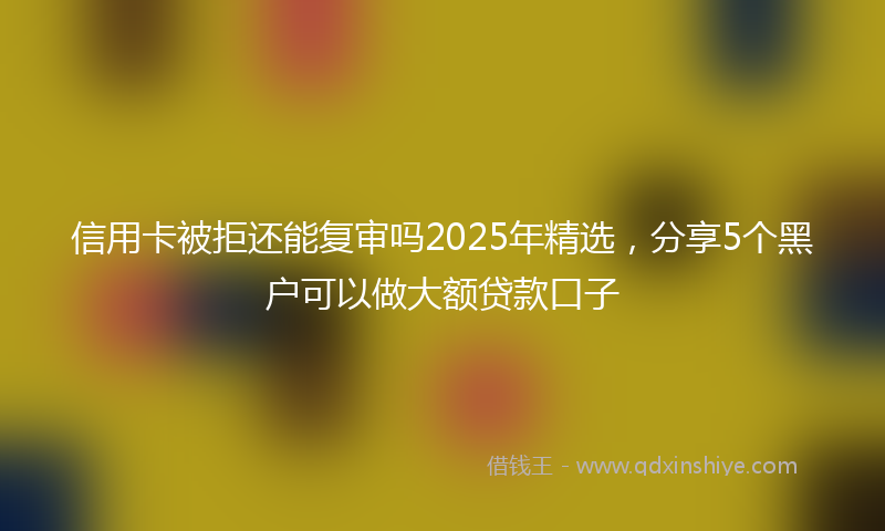 信用卡被拒还能复审吗2025年精选，分享5个黑户可以做大额贷款口子