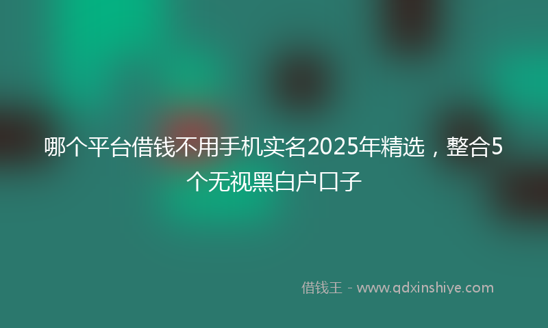 哪个平台借钱不用手机实名2025年精选，整合5个无视黑白户口子