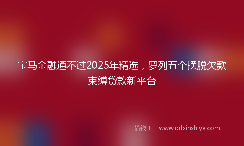 宝马金融通不过2025年精选，罗列五个摆脱欠款束缚贷款新平台