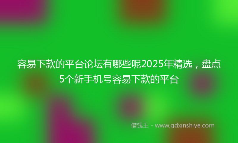 容易下款的平台论坛有哪些呢2025年精选，盘点5个新手机号容易下款的平台
