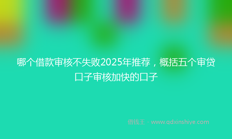 哪个借款审核不失败2025年推荐，概括五个审贷口子审核加快的口子