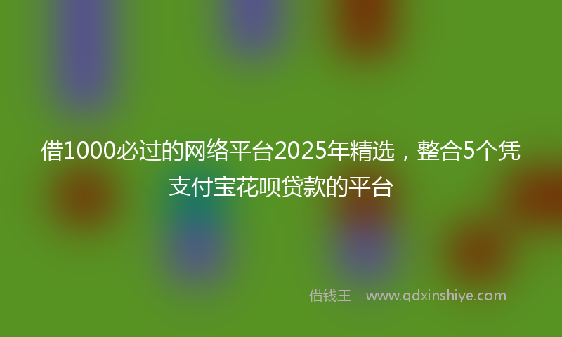 借1000必过的网络平台2025年精选，整合5个凭支付宝花呗贷款的平台