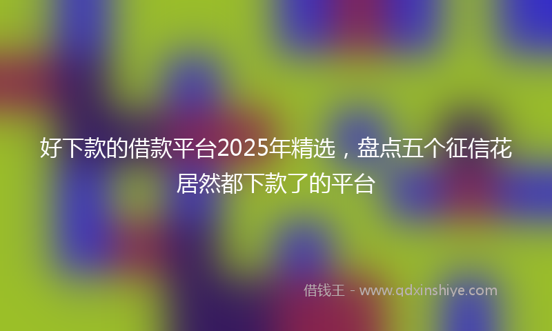 好下款的借款平台2025年精选，盘点五个征信花居然都下款了的平台
