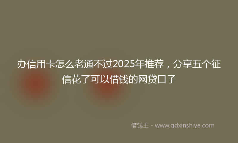 办信用卡怎么老通不过2025年推荐，分享五个征信花了可以借钱的网贷口子