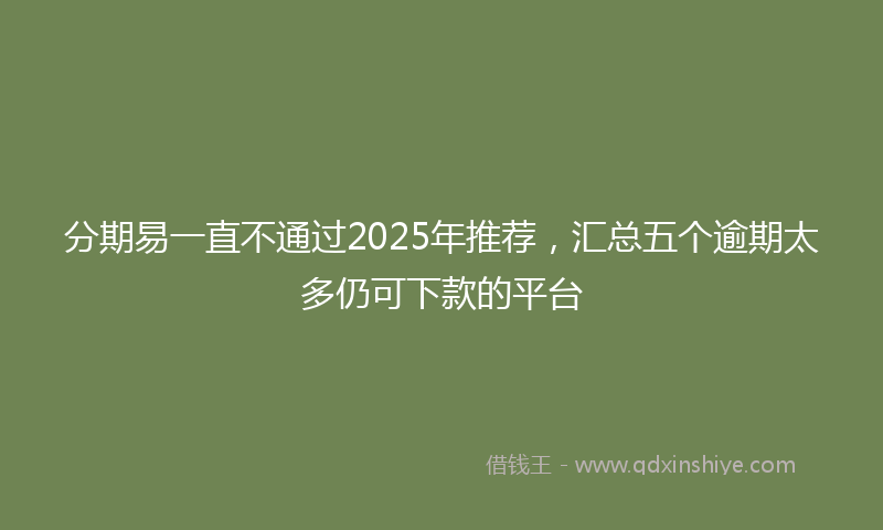 分期易一直不通过2025年推荐，汇总五个逾期太多仍可下款的平台