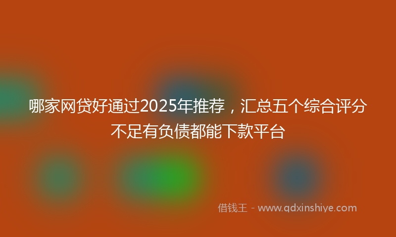 哪家网贷好通过2025年推荐，汇总五个综合评分不足有负债都能下款平台