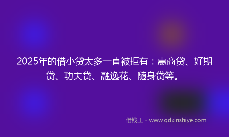 2025年的借小贷太多一直被拒有：惠商贷、好期贷、功夫贷、融逸花、随身贷等。