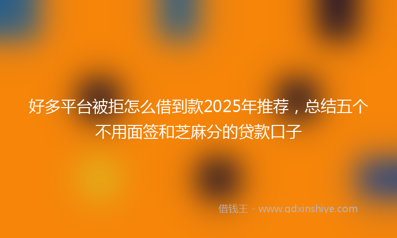 好多平台被拒怎么借到款2025年推荐，总结五个不用面签和芝麻分的贷款口子