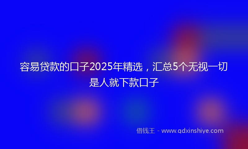 容易贷款的口子2025年精选，汇总5个无视一切是人就下款口子