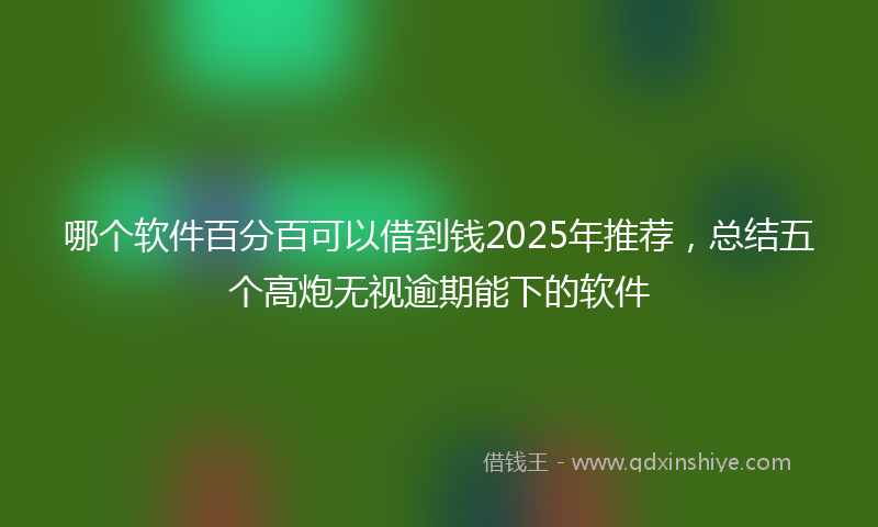 哪个软件百分百可以借到钱2025年推荐，总结五个高炮无视逾期能下的软件