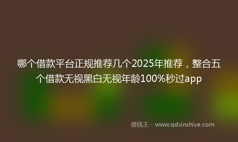 哪个借款平台正规推荐几个2025年推荐，整合五个借款无视黑白无视年龄100%秒过app