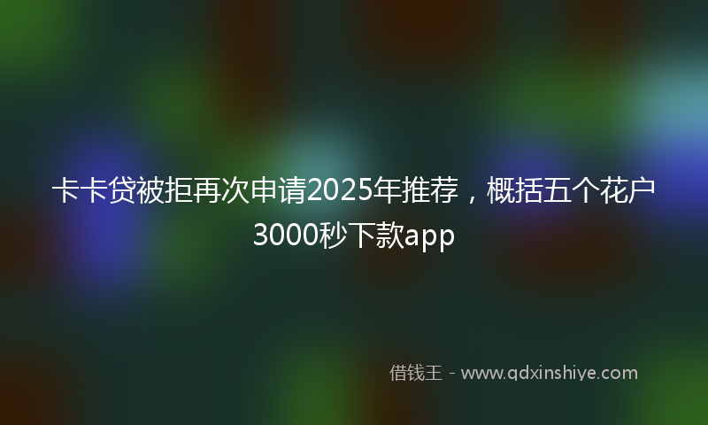 卡卡贷被拒再次申请2025年推荐，概括五个花户3000秒下款app