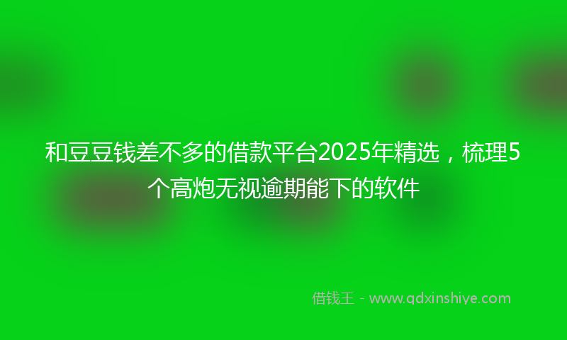 和豆豆钱差不多的借款平台2025年精选，梳理5个高炮无视逾期能下的软件