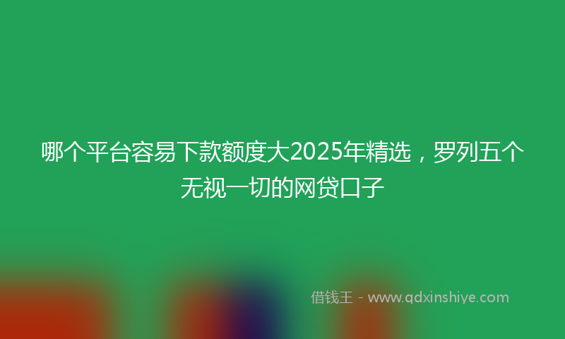 哪个平台容易下款额度大2025年精选，罗列五个无视一切的网贷口子