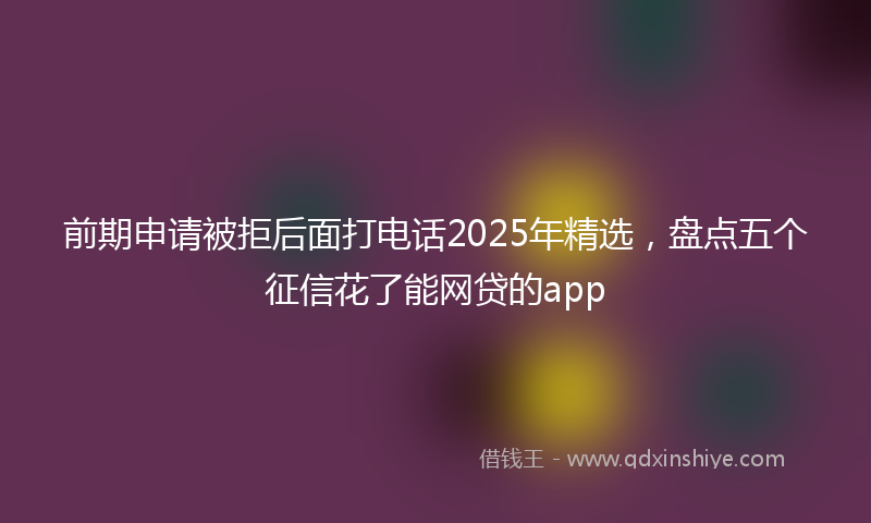 前期申请被拒后面打电话2025年精选，盘点五个征信花了能网贷的app