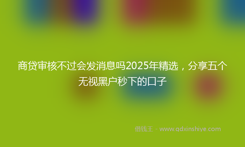 商贷审核不过会发消息吗2025年精选，分享五个无视黑户秒下的口子