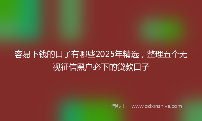 容易下钱的口子有哪些2025年精选，整理五个无视征信黑户必下的贷款口子