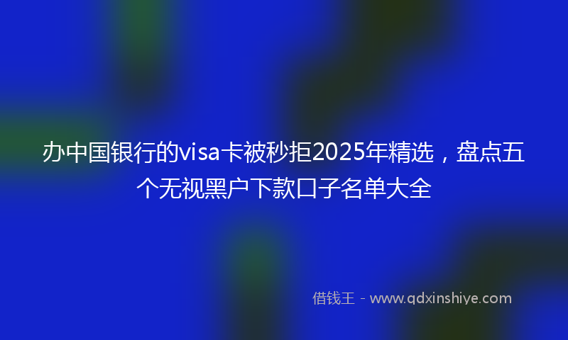 办中国银行的visa卡被秒拒2025年精选，盘点五个无视黑户下款口子名单大全