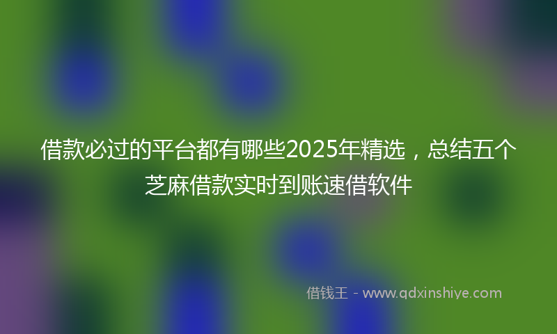 借款必过的平台都有哪些2025年精选，总结五个芝麻借款实时到账速借软件
