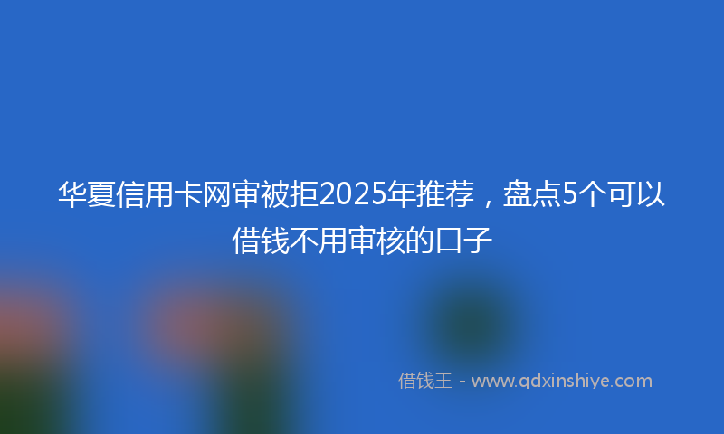 华夏信用卡网审被拒2025年推荐，盘点5个可以借钱不用审核的口子