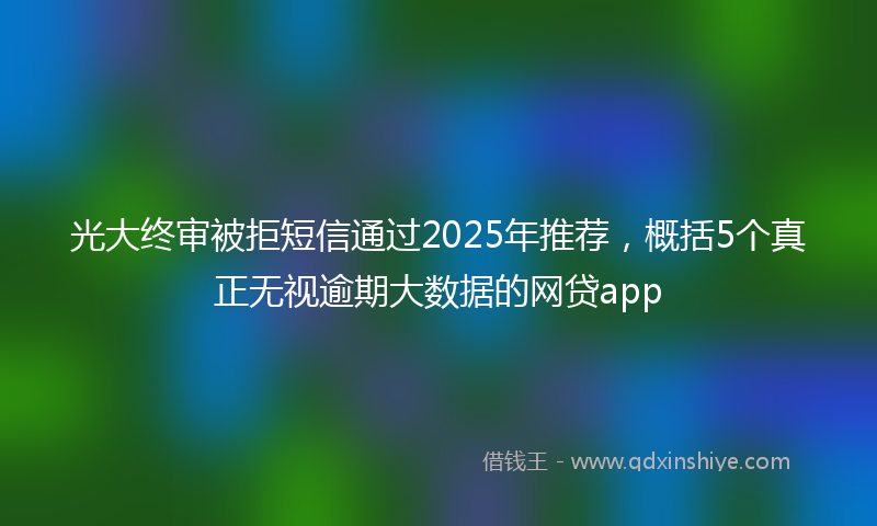 光大终审被拒短信通过2025年推荐，概括5个真正无视逾期大数据的网贷app